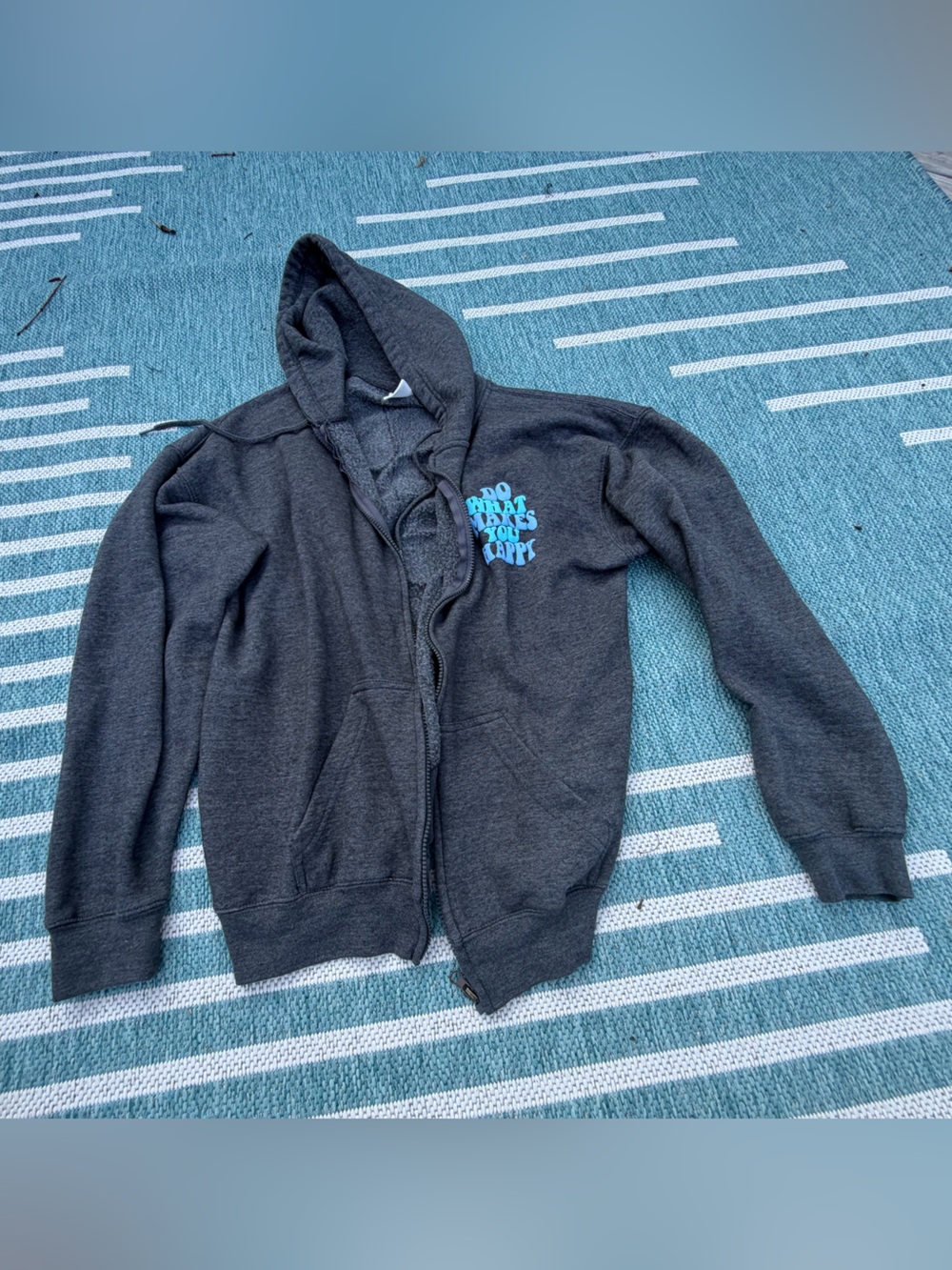 Pacific & co do what makes you happy Hooded Zip Sweatshirt size large